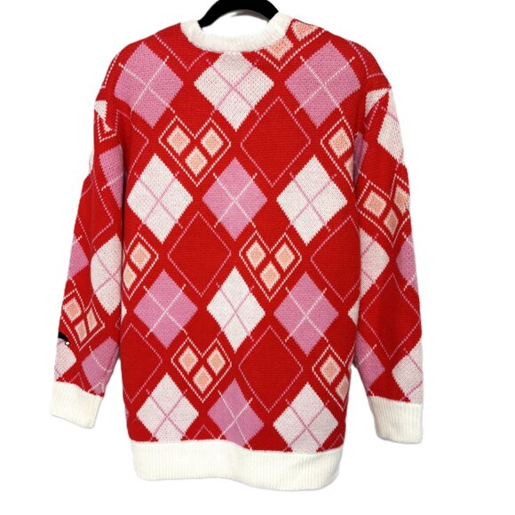 Harley Quinn Argyle Sweater DC Comics Harlequin Batman Joker Size Medium - Picture 5 of 13